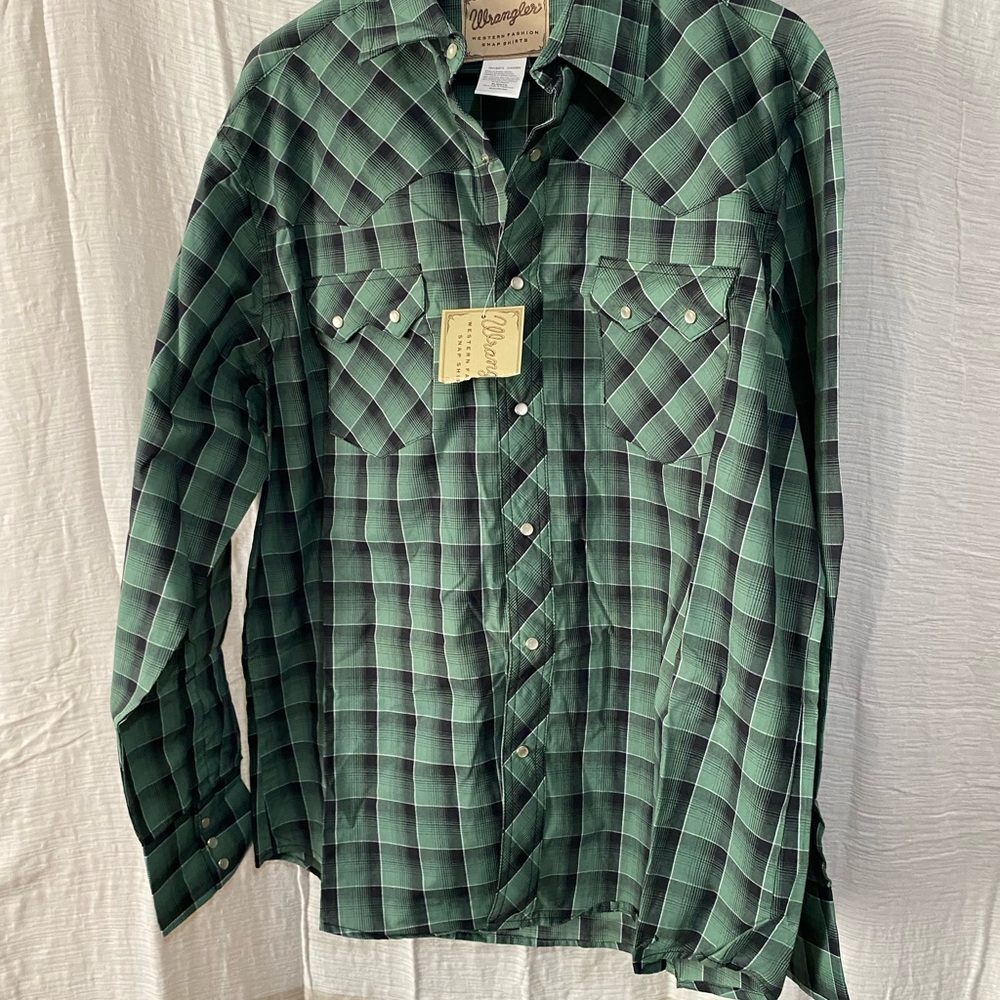 Wrangler Green Purl Snap Shirt